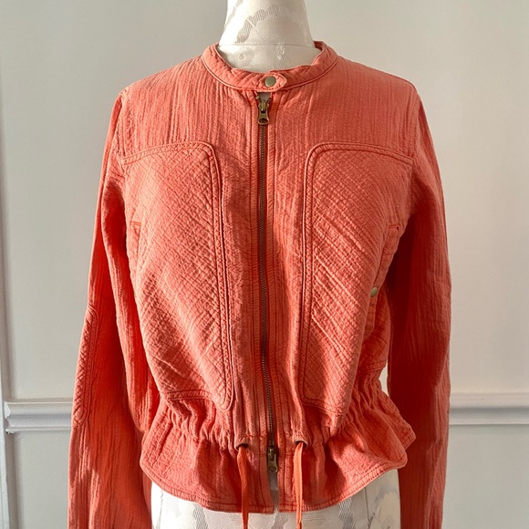 NWT Anthropologie Coral Zip Lightweight Quilted Moto Jacket Size Medium - Picture 3 of 6